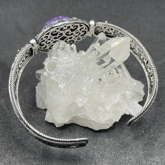 Charoite Adjustable Plated Copper Bracelet - Sage & Magic