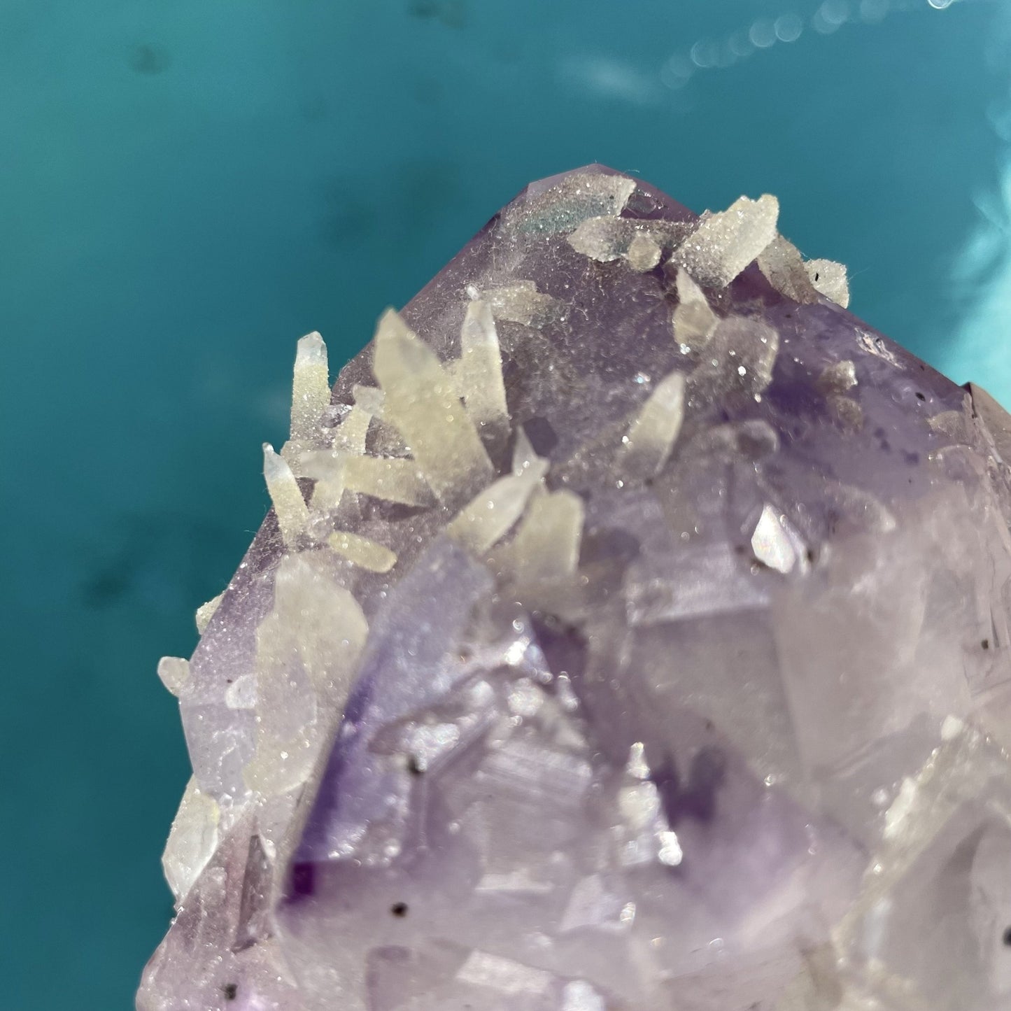 Druzy Calcite on Amethyst Cluster - Sage & Magic