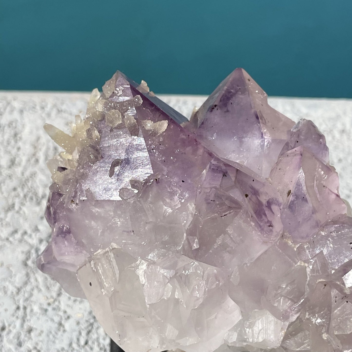 Druzy Calcite on Amethyst Cluster - Sage & Magic