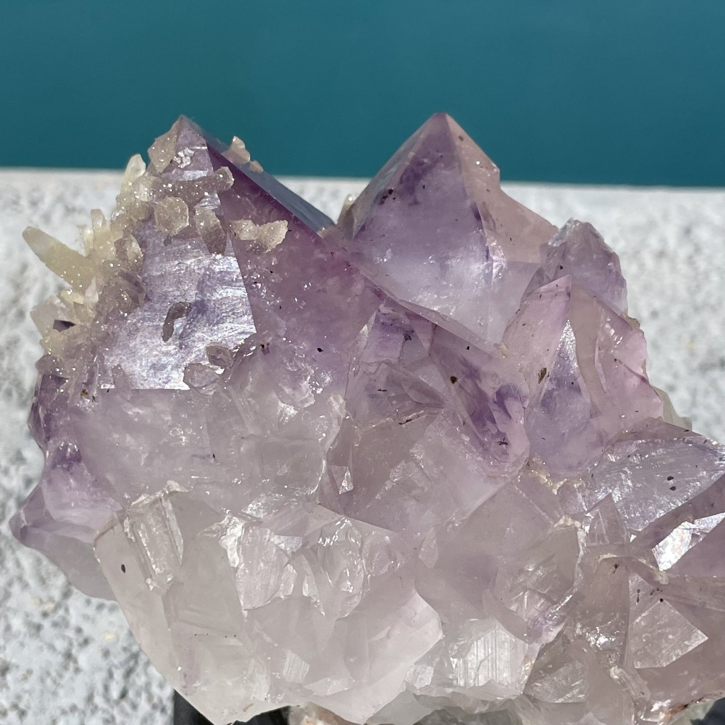 Druzy Calcite on Amethyst Cluster - Sage & Magic