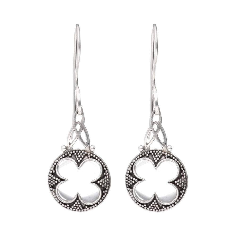 Gotland Flat Articulated Quartz Earrings in 925 Sterling Silver