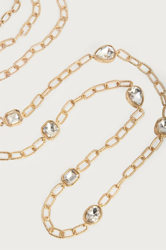 Crystal Cascade Long Necklace