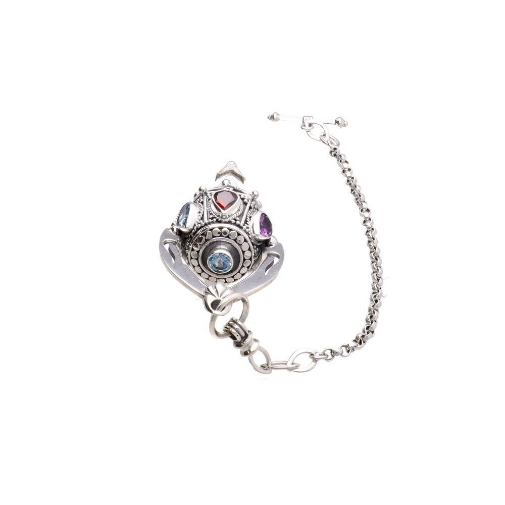 Gotland Pendulum with Topaz and Amethyst and Garnet set in 925 Sterling Silver
