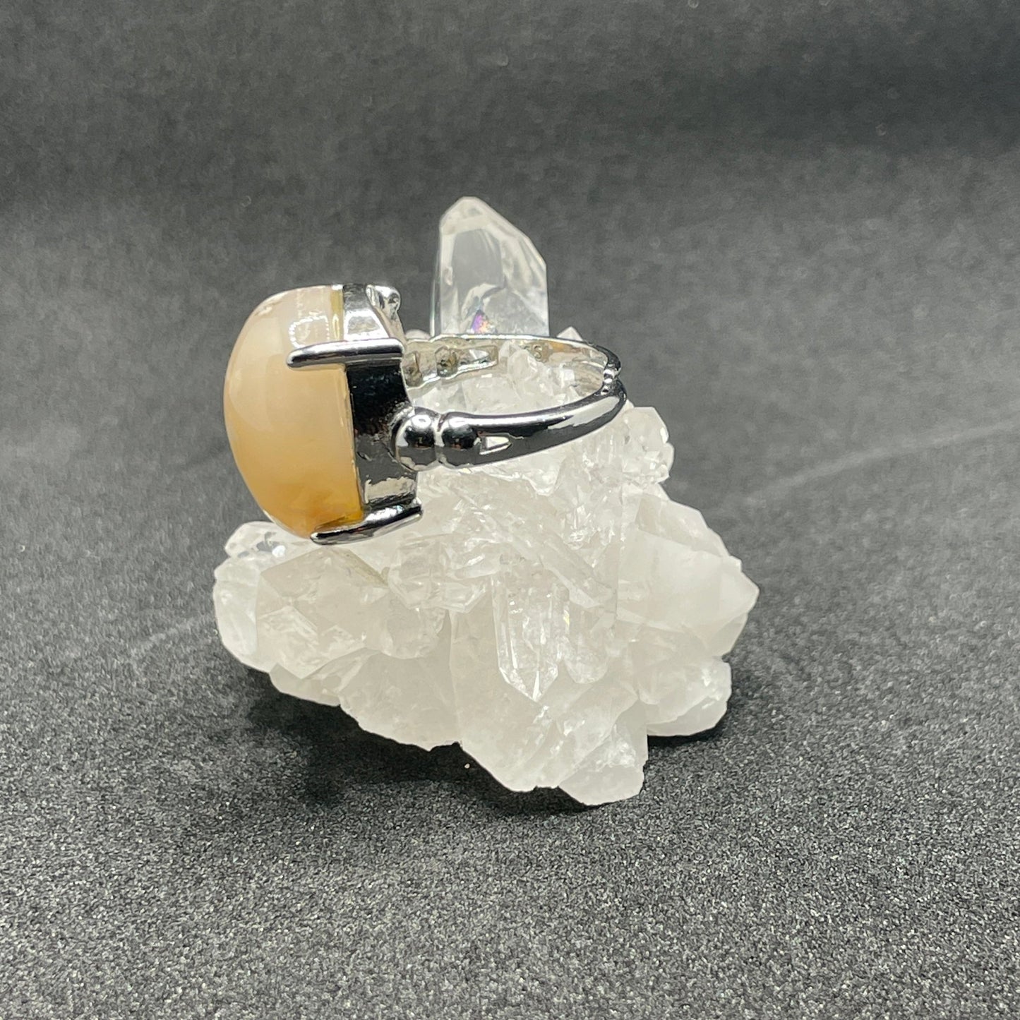 Flower Agate S925 Adjustable Vintage Style Ring - Sage & Magic