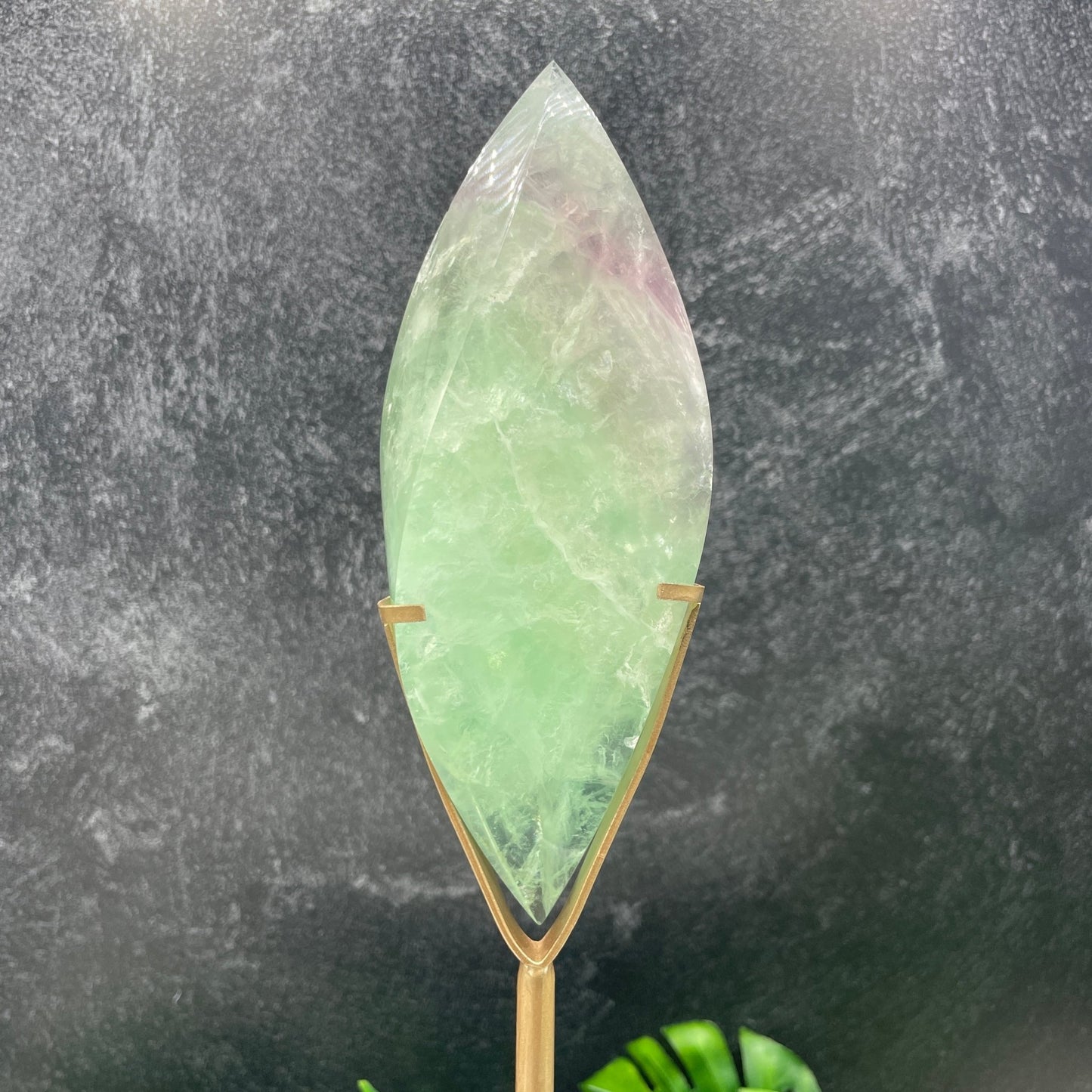 Green Fluorite Flame with Stand - Sage & Magic
