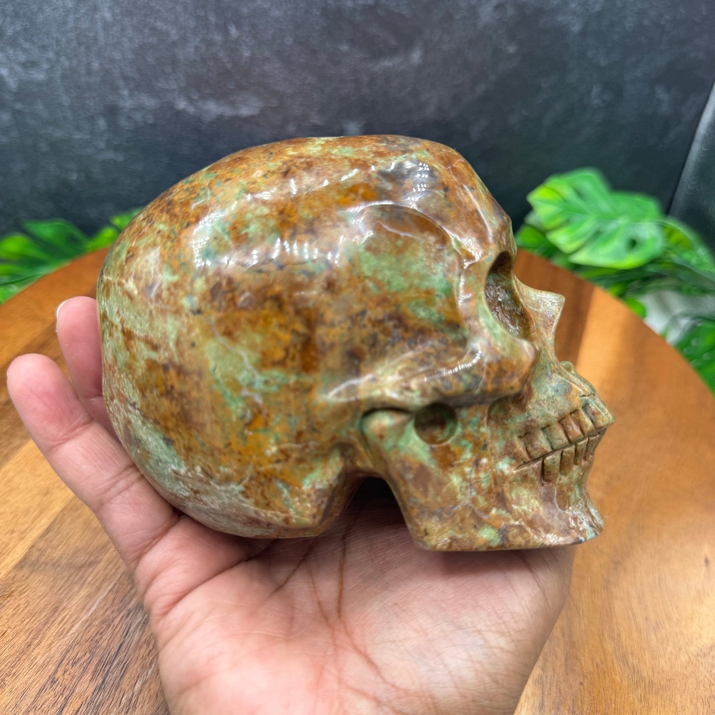 Green Opal Skull - Sage & Magic