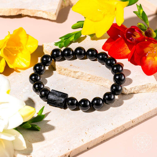 Habit Breaker - Black Obsidian & Tourmaline Bracelet