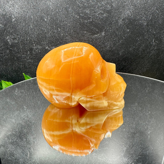 Orange Calcite Skull