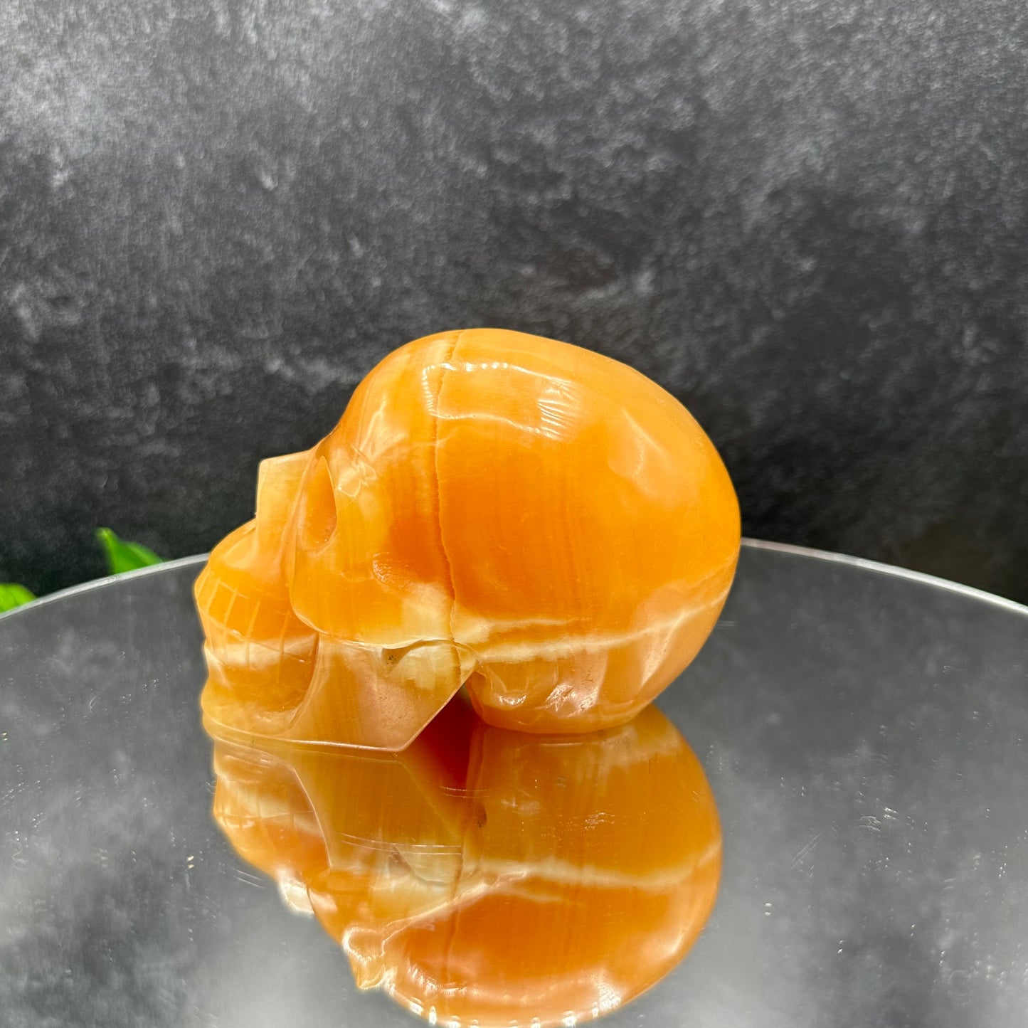 Orange Calcite Skull
