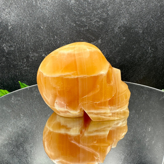 Orange Calcite Skull