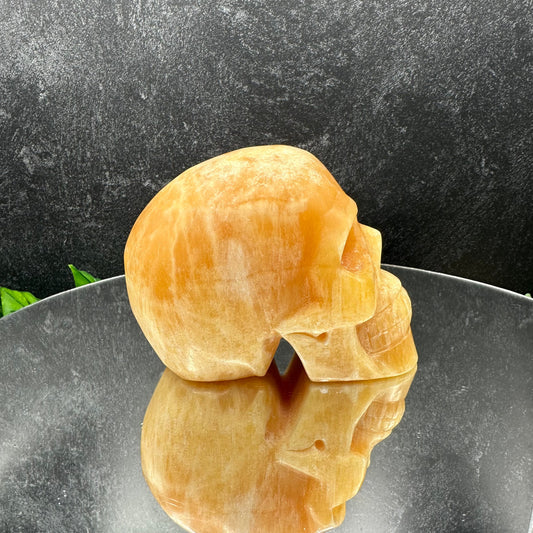 Orange Calcite Skull