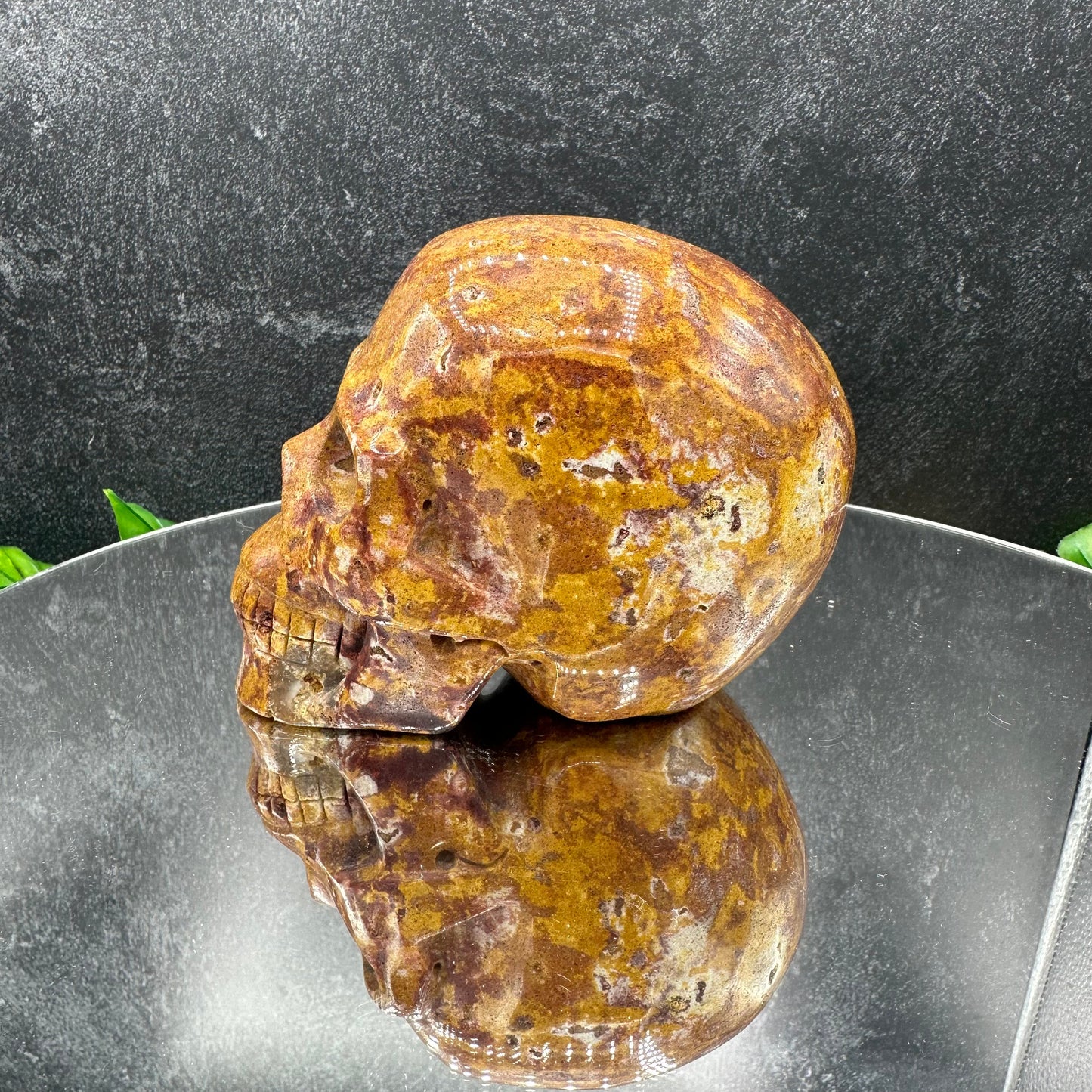Orange Jasper Skull