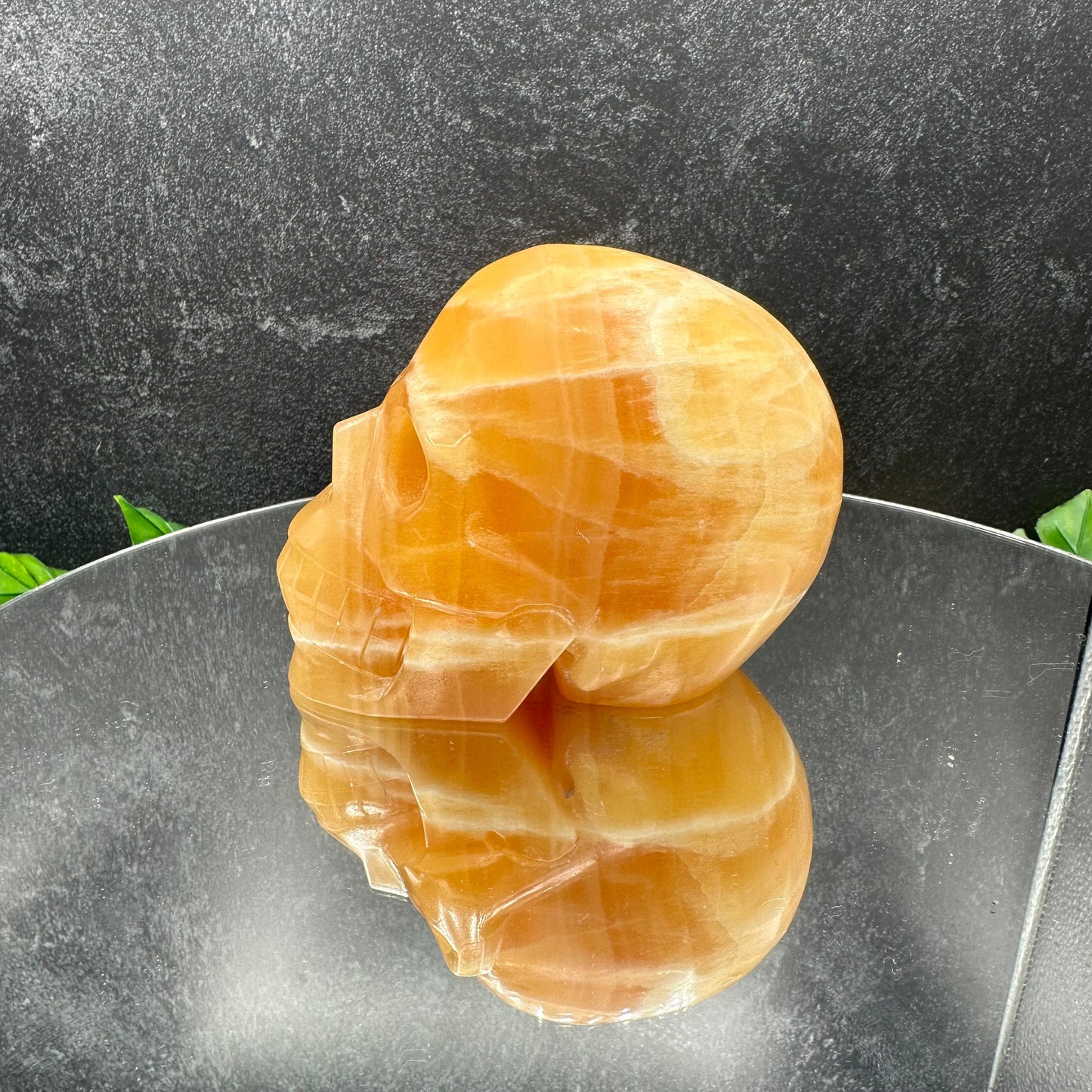 Orange Calcite Skull