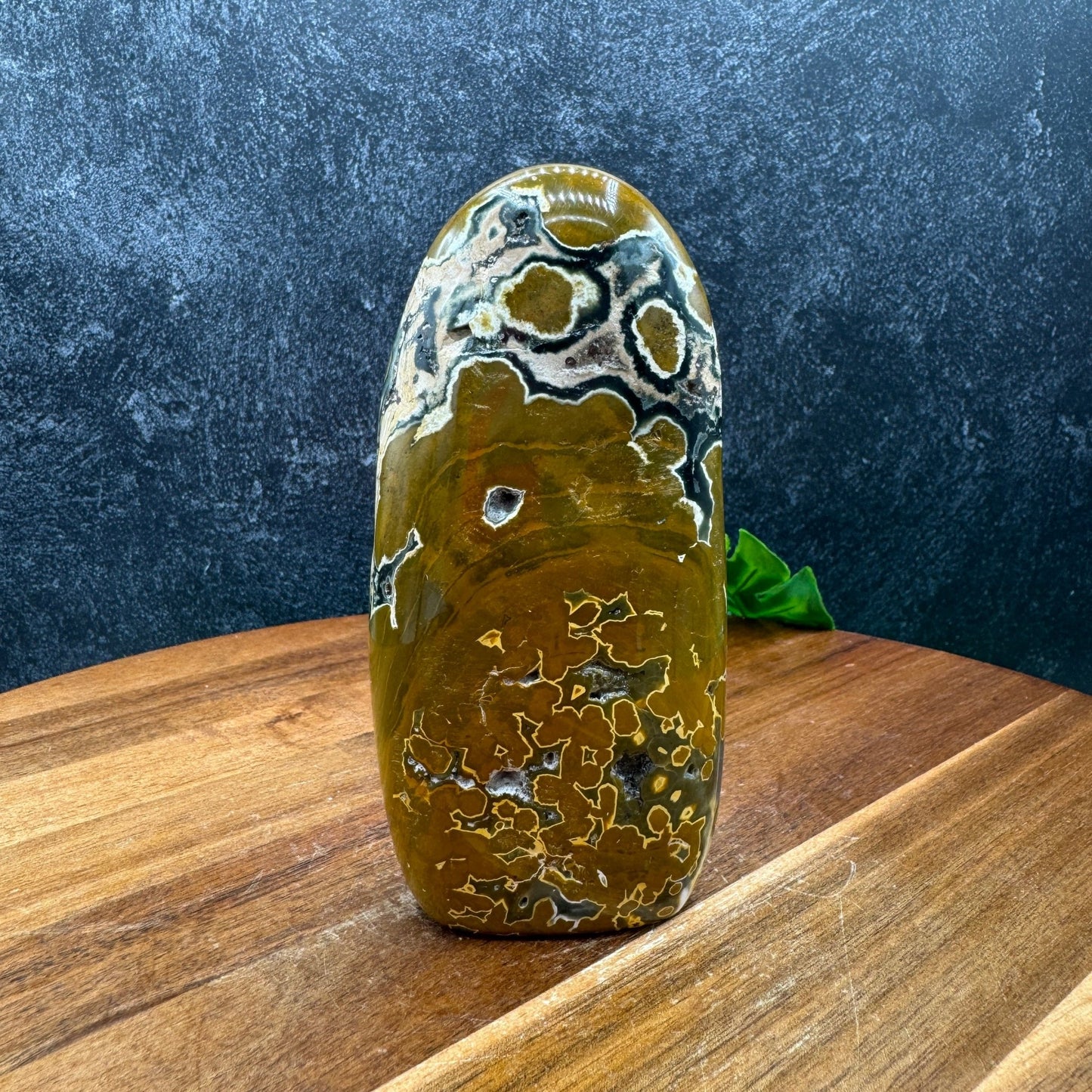 Mustard Yellow Orbicular Jasper Freeform with Druzy - Sage & Magic