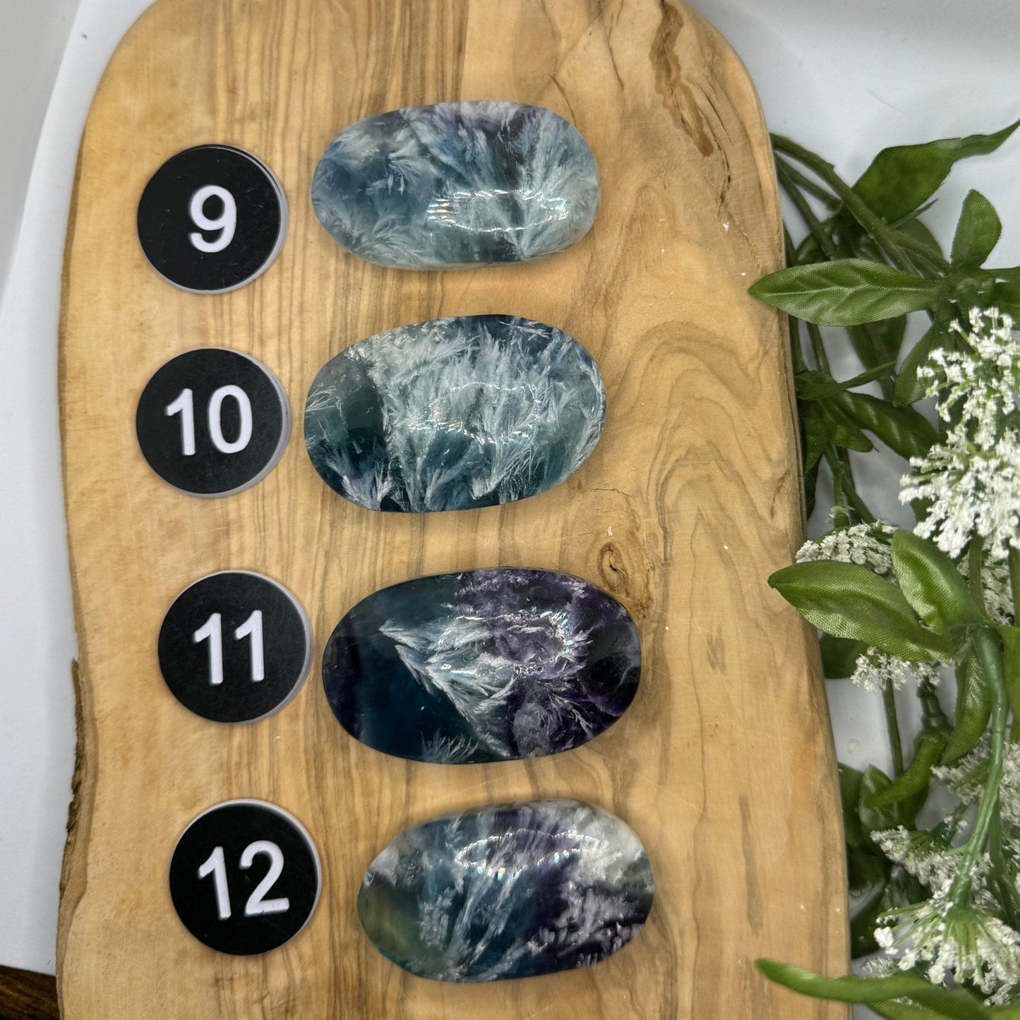 Snow Fluorite Palm Stone - Sage & Magic