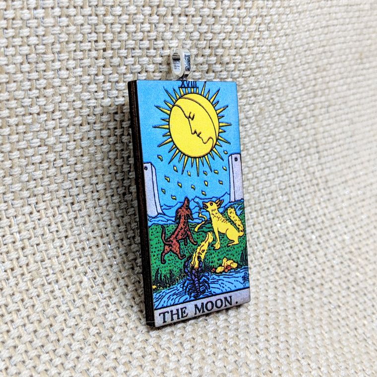 Woodcut Tarot Card Necklace - Sage & Magic