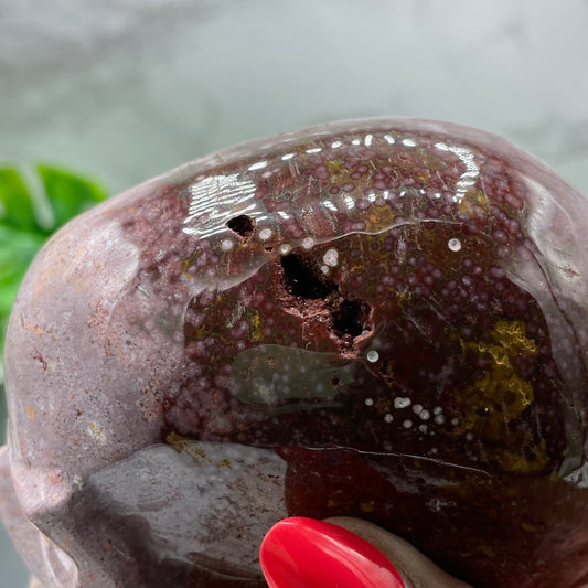 Pink Ocean Jasper Skull