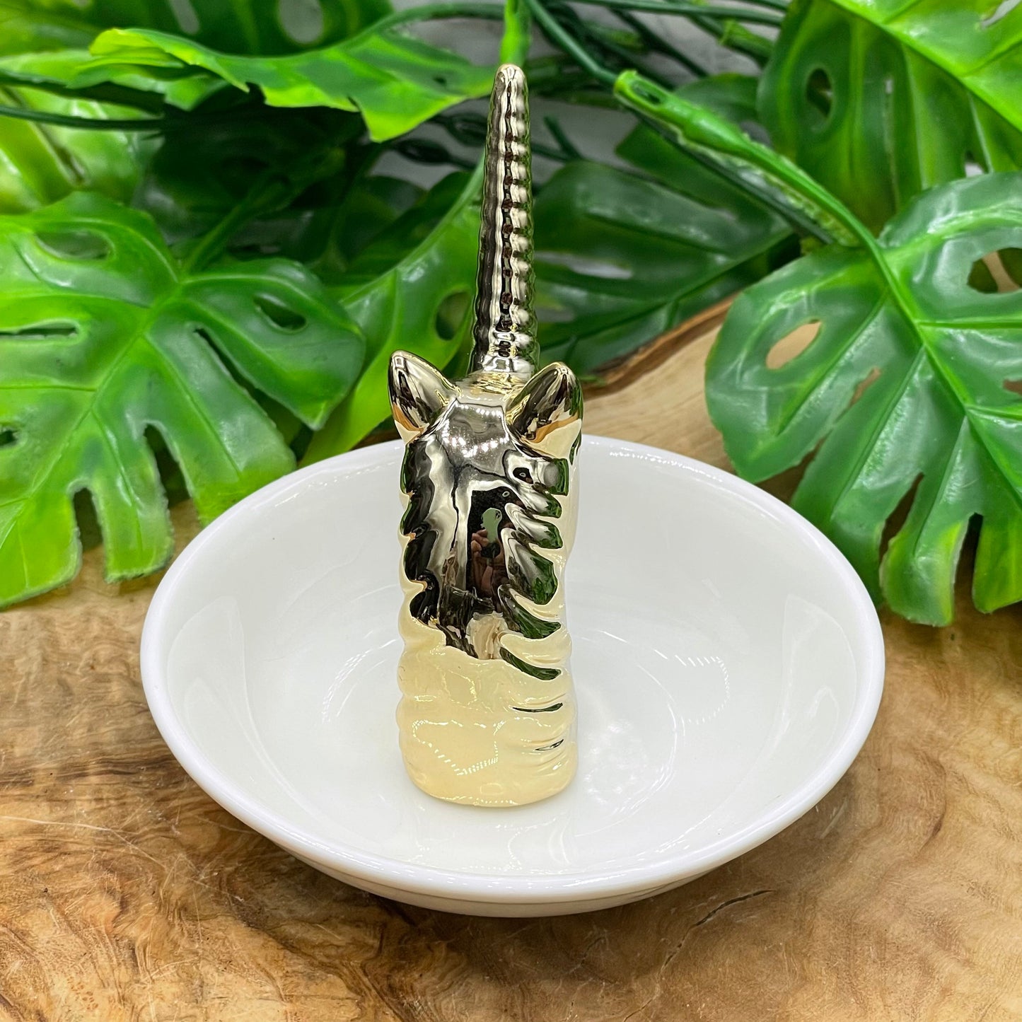 Gold Ceramic Jewelry Dish