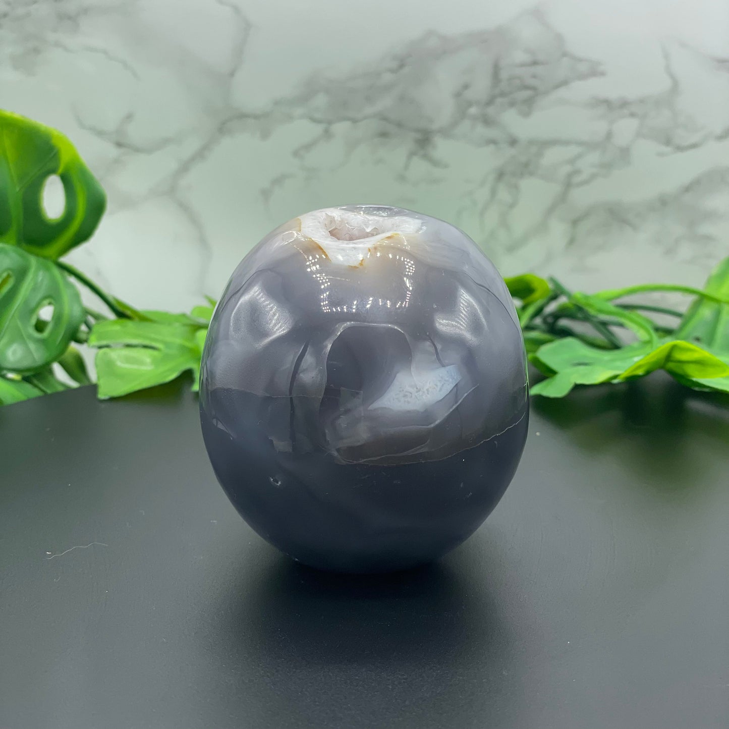 Amethyst Druzy Agate Skull