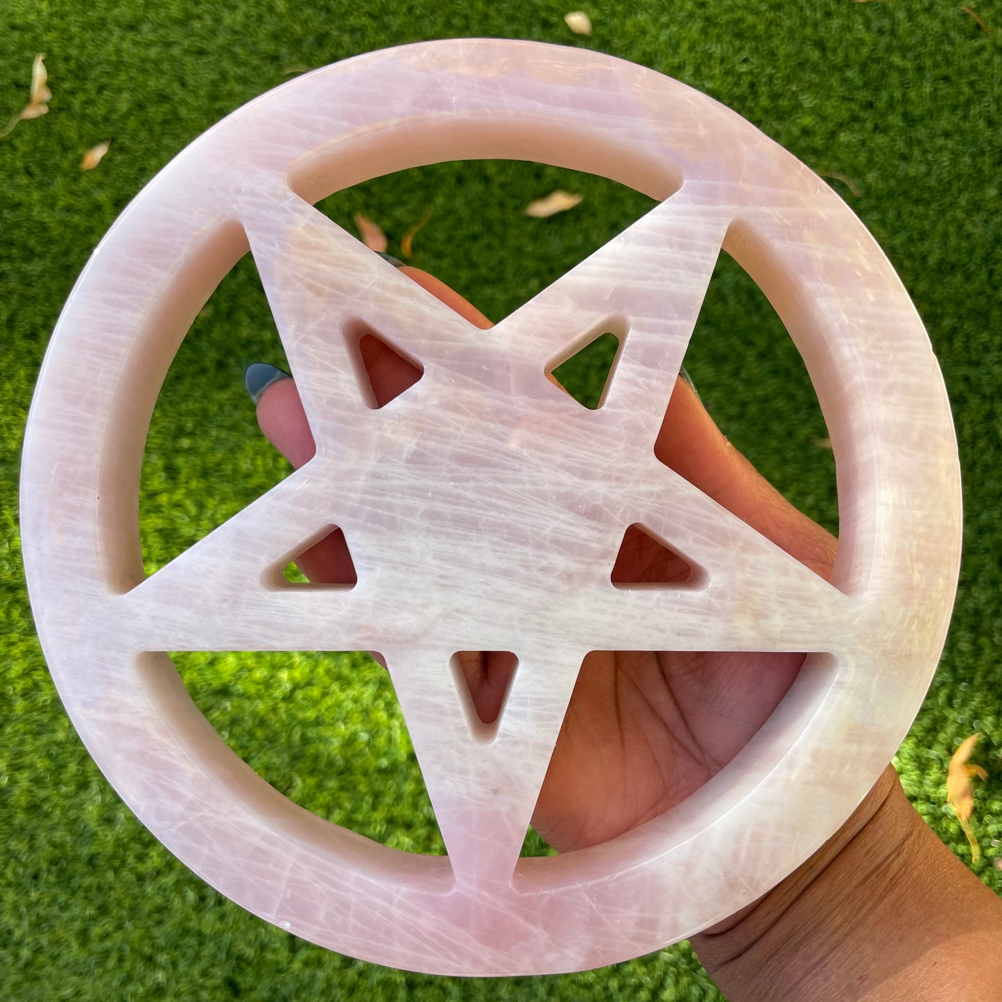 XL Rose Quartz 5 Pointed Star