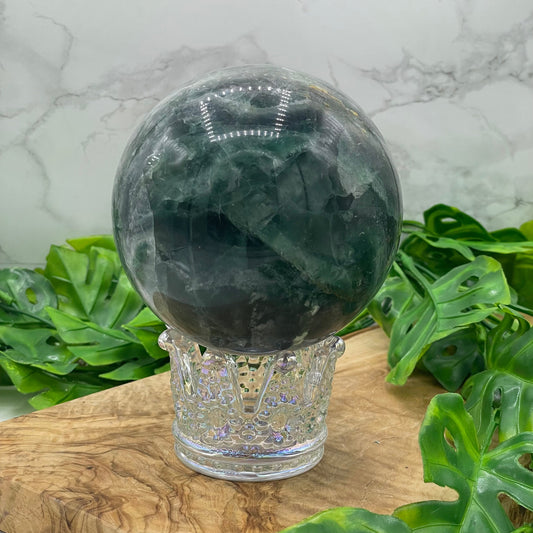 Aura Glass Crown Sphere Holder