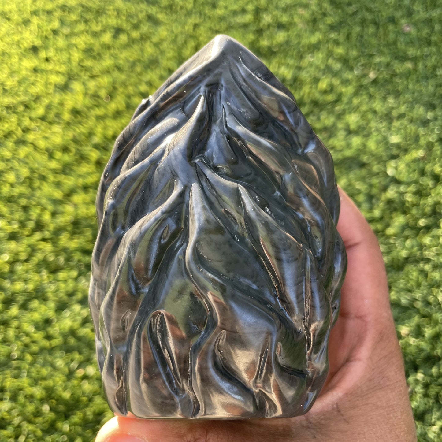 Taiji Jasper Flame Skull