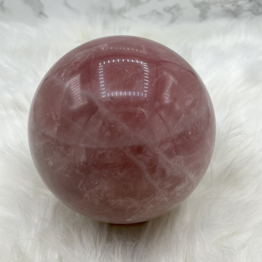 XL Deep Pink Lavender Star Rose Quartz Sphere