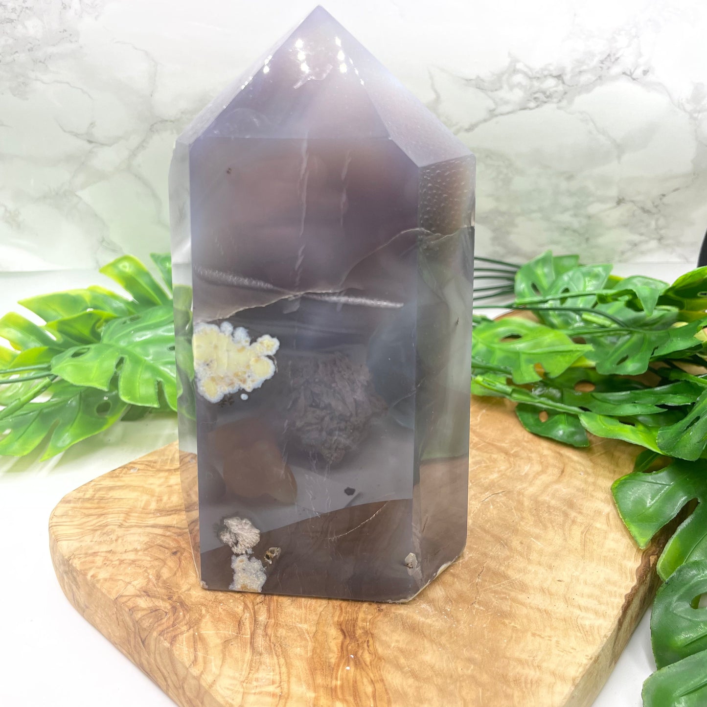 Druzy Flower Agate Tower
