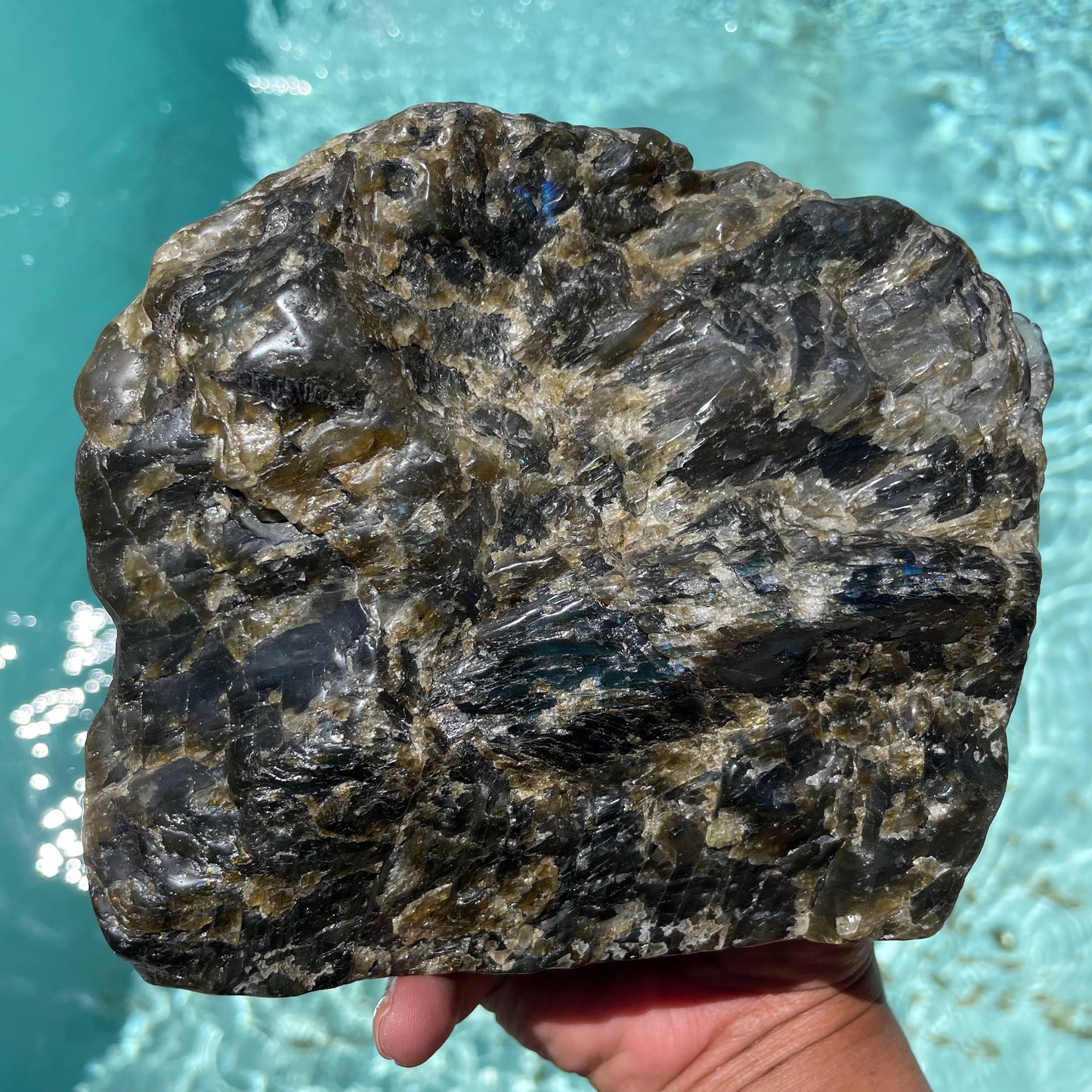 Labradorite Gorilla Face Carving