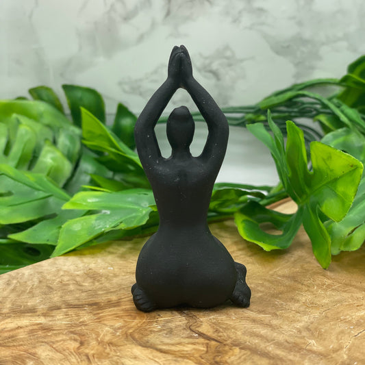 Natural Black Obsidian Yoga Goddess