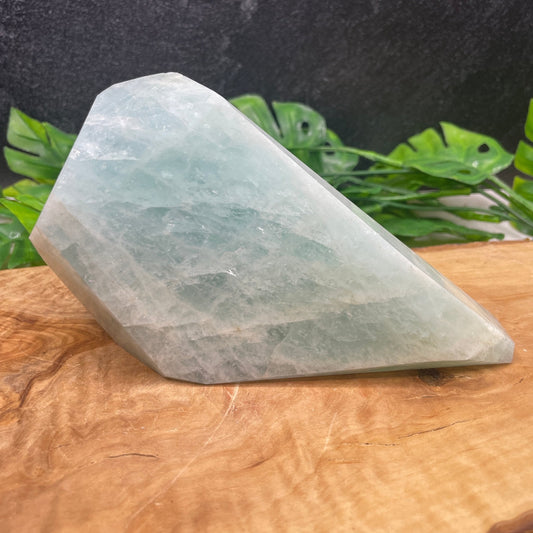 Brazilian aquamarine freeform showing sea-blue beryl coloring