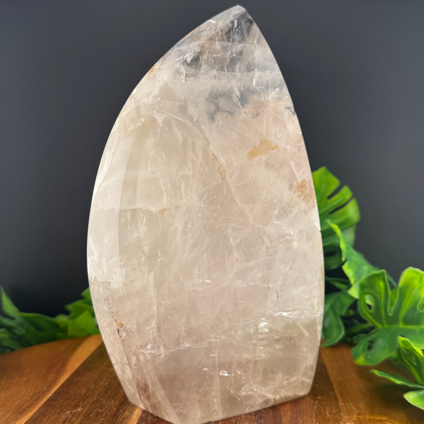 XL Brazilian Clear Quartz Flame with Dendrite