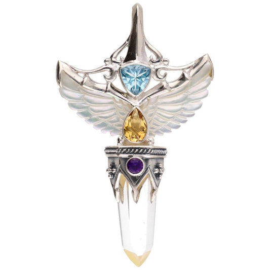 Gotland Mother-of-pearl Wings Pendant in 925 Sterling Silver (12M)