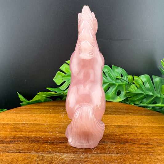 Gemmy Rose Quartz Unicorn Carving