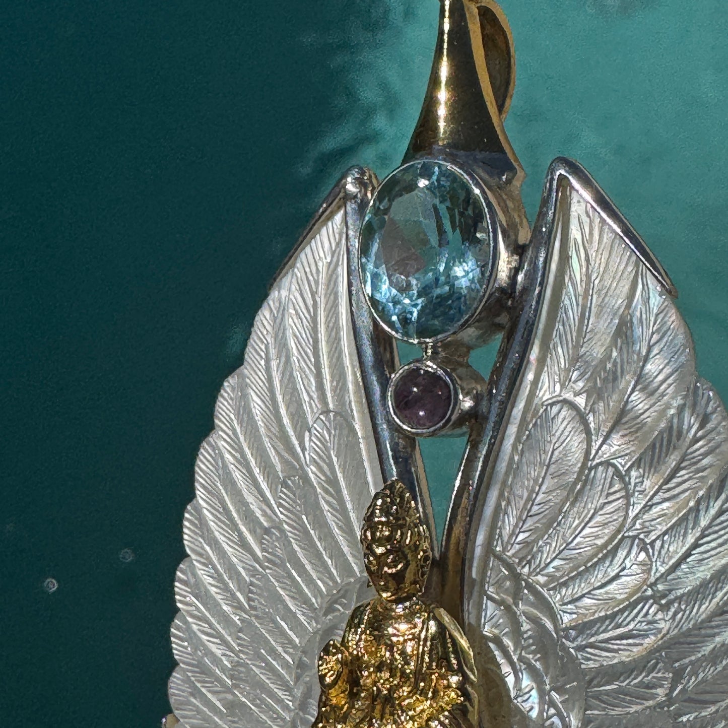Gotland Larimar S925 and 14k Gold Plated Pendant