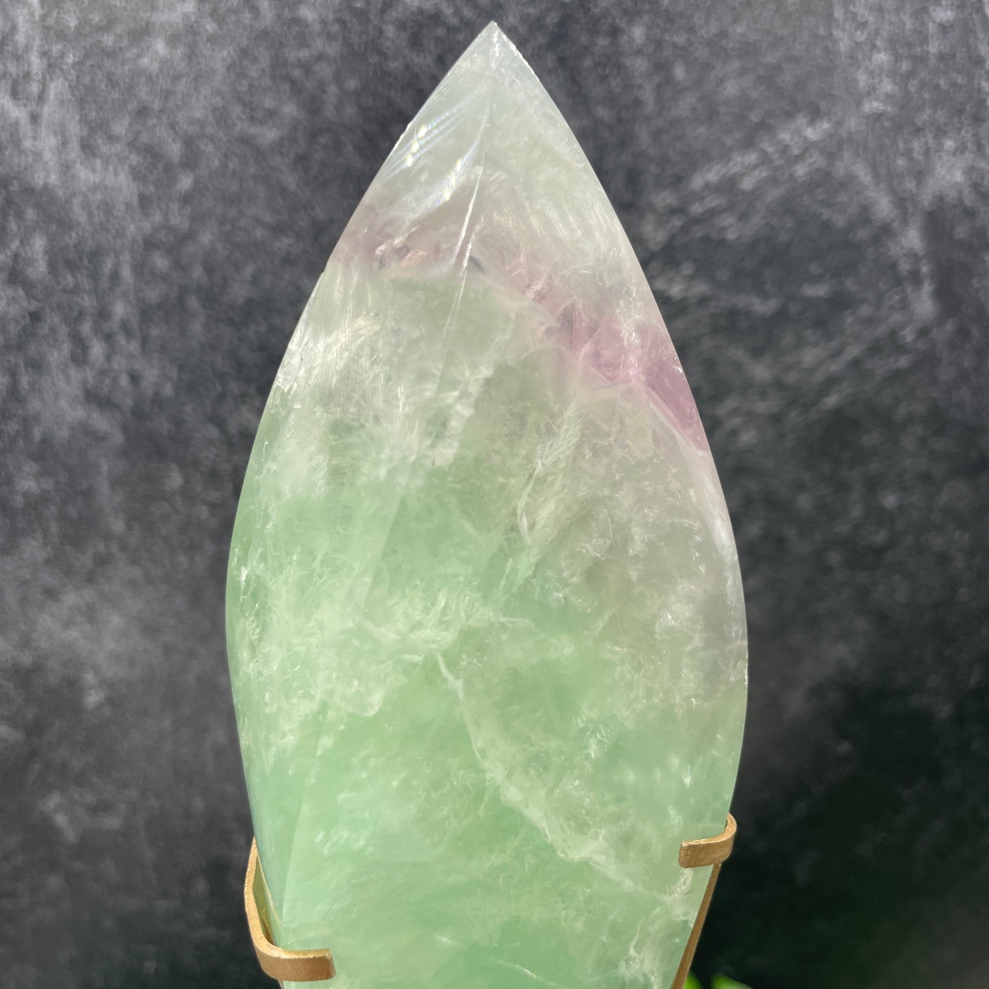 Green Fluorite Flame with Stand