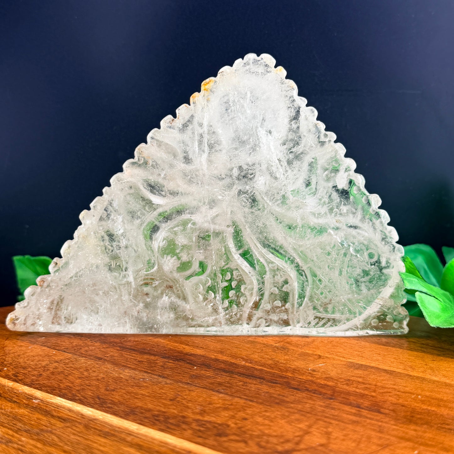 Clear Quartz Octopus Carving