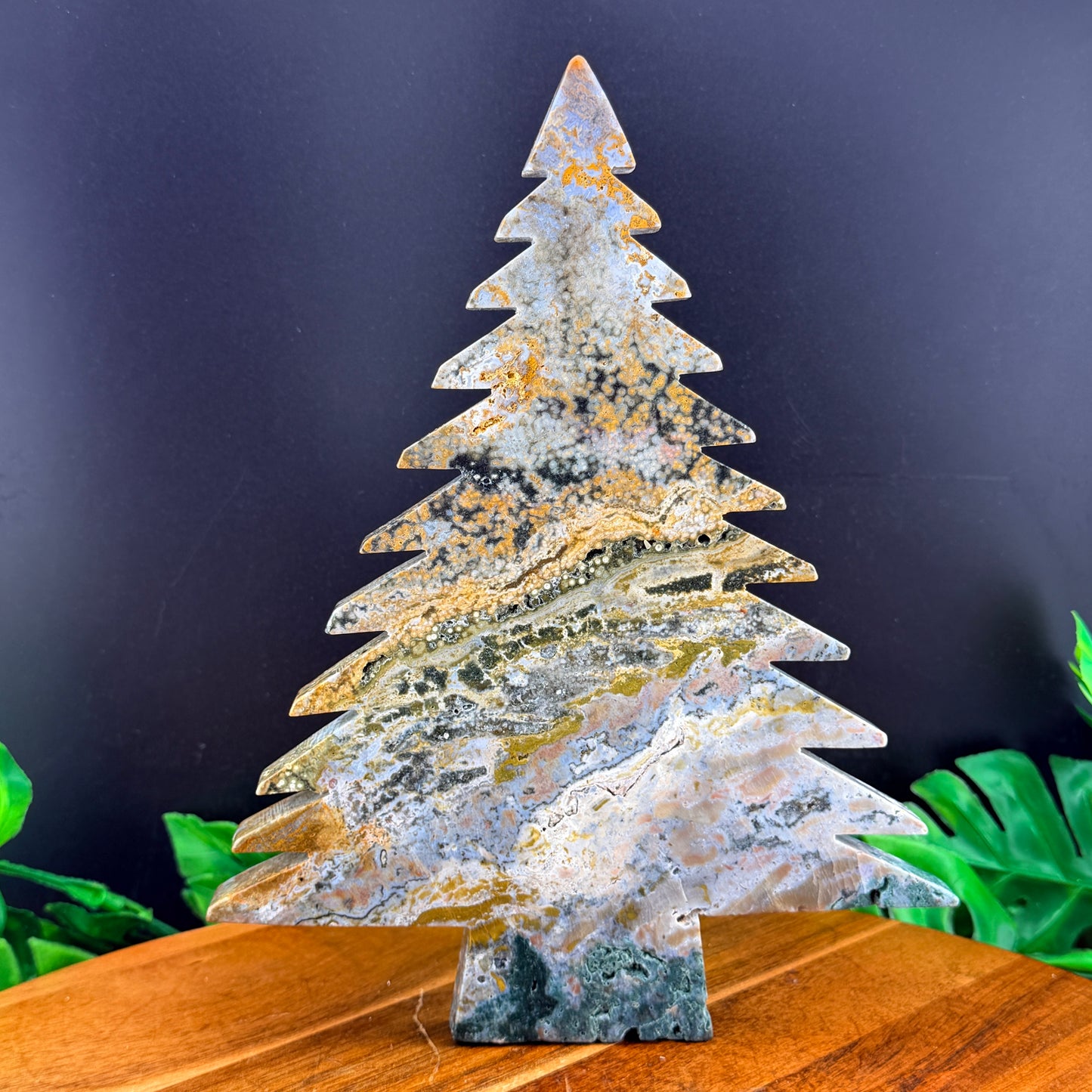 Orbicular Druzy Ocean Jasper Christmas Tree