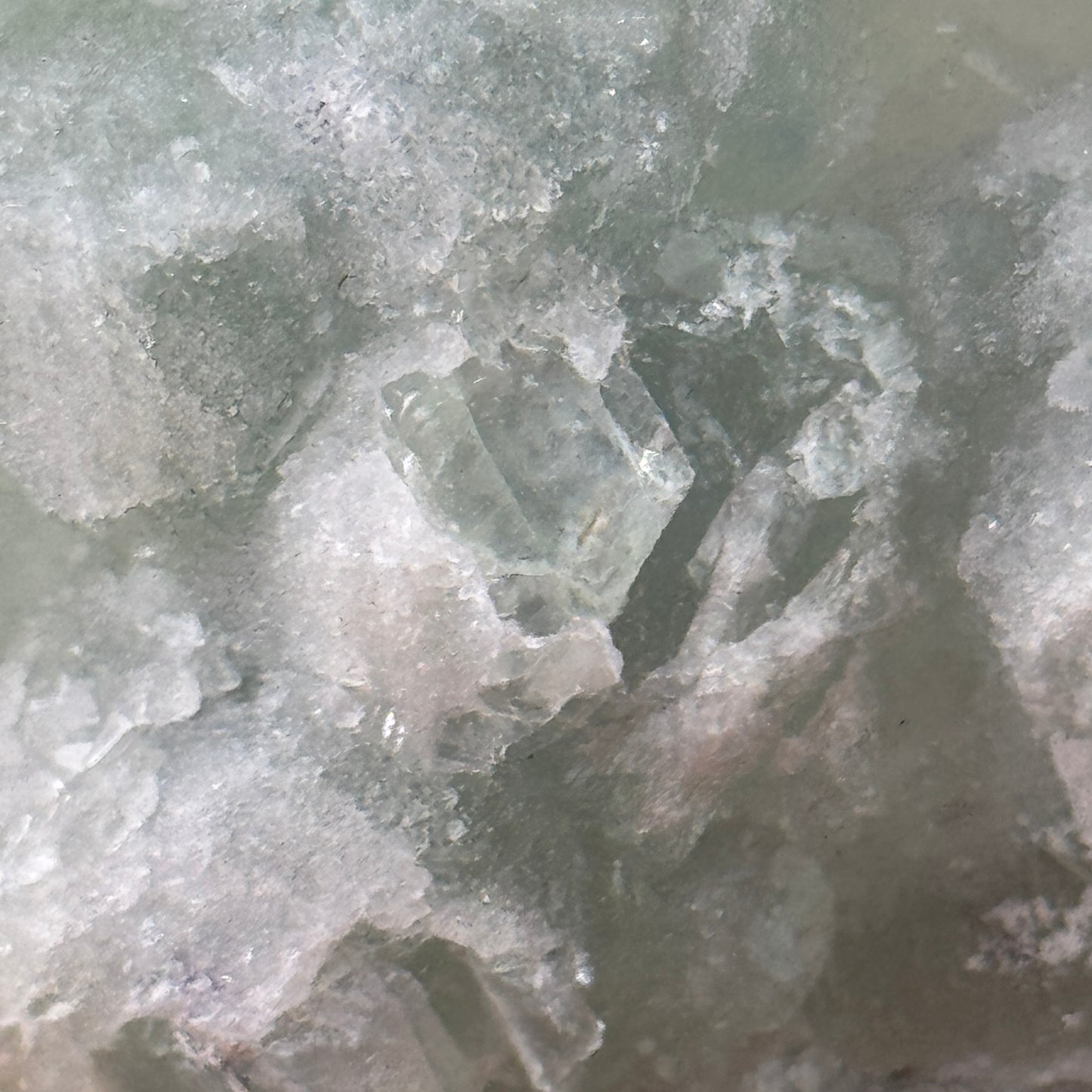 Green Sugar Fluorite on Druzy Quartz