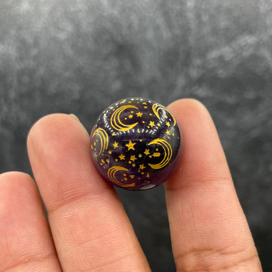 Amethyst Moon & Stars Stamped Mini Sphere