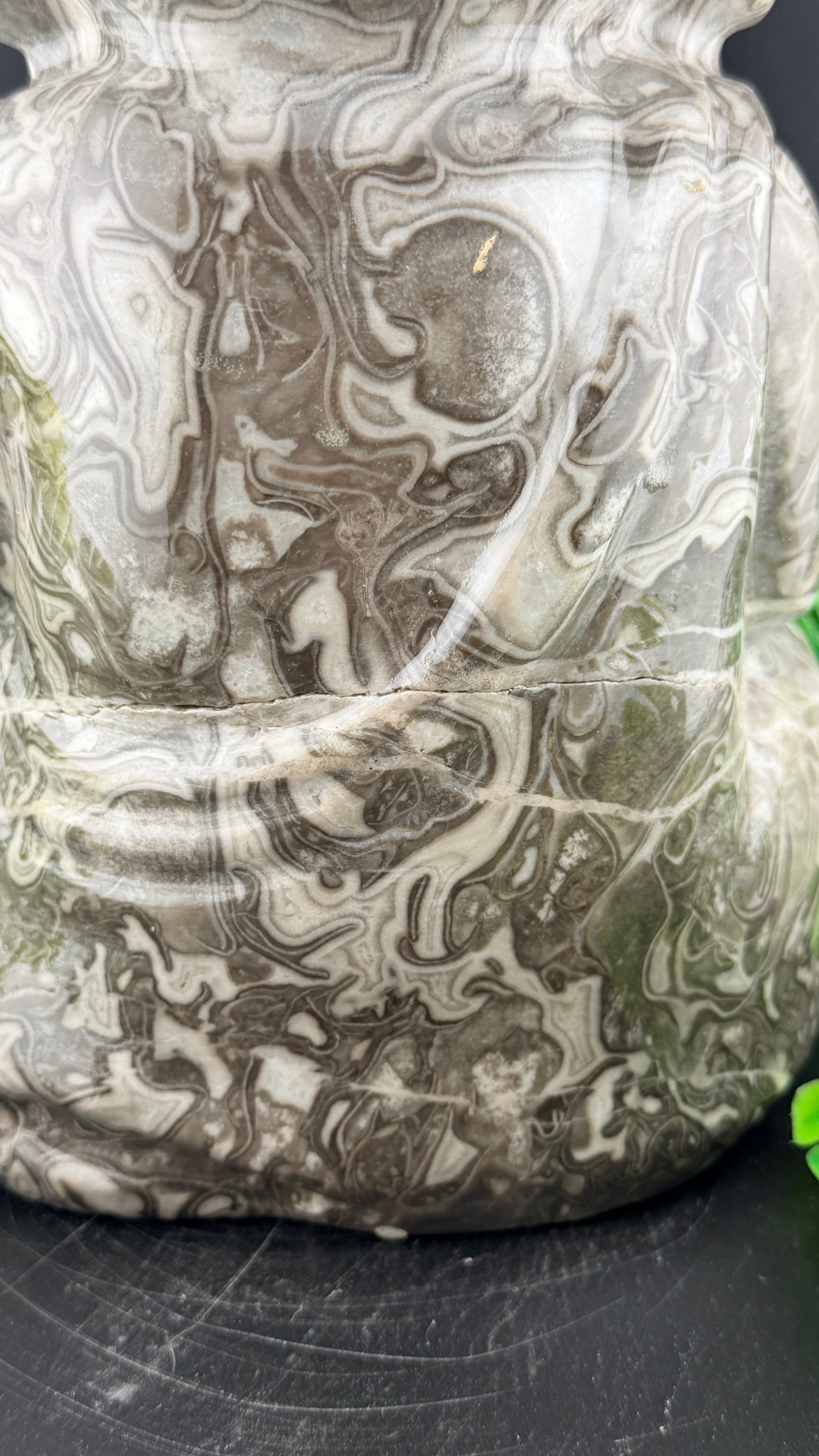 XL Black Crazy Lace Agate Buddha