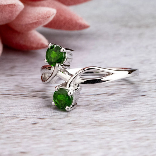 Sterling Silver Chrome Diopside Ring Sz 9