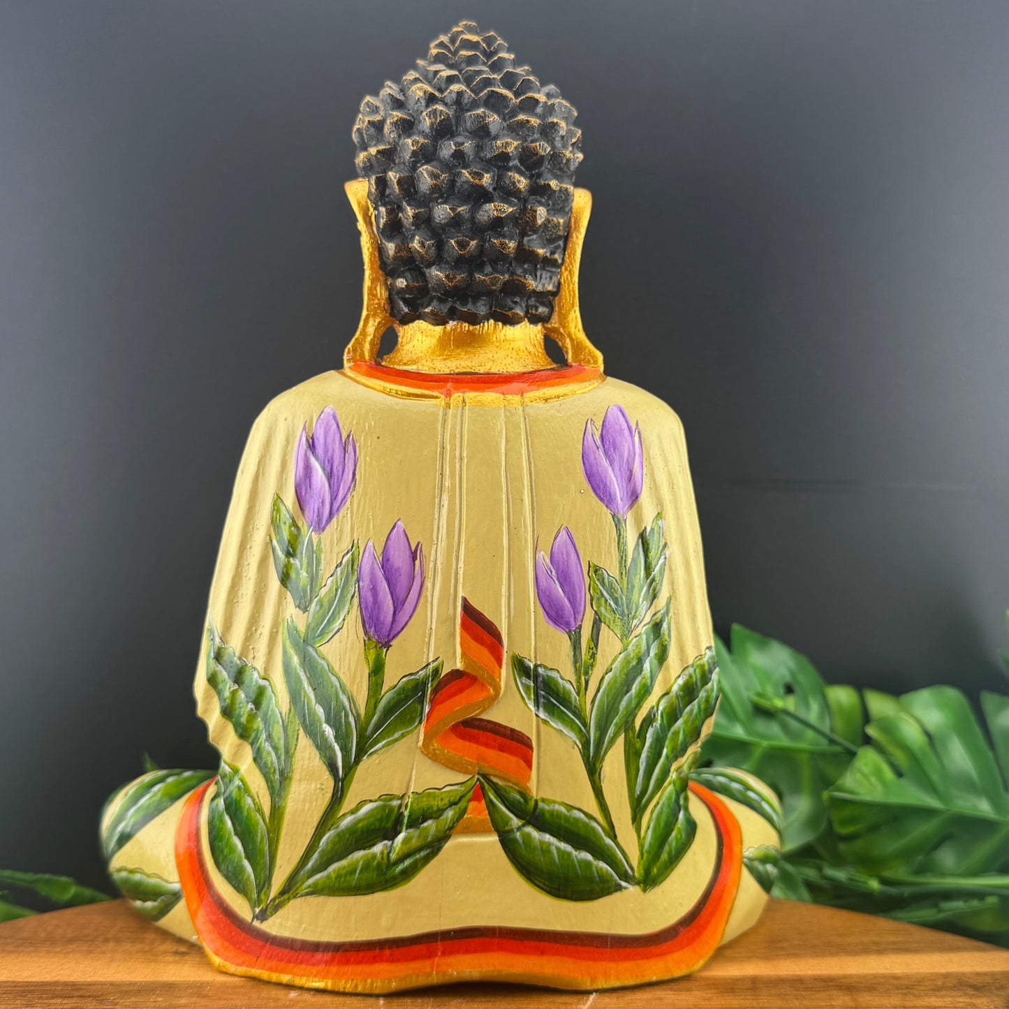 Hand-Painted Wooden Hindu Buddha