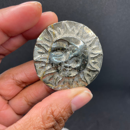 Pyrite Sun and Moon Disc