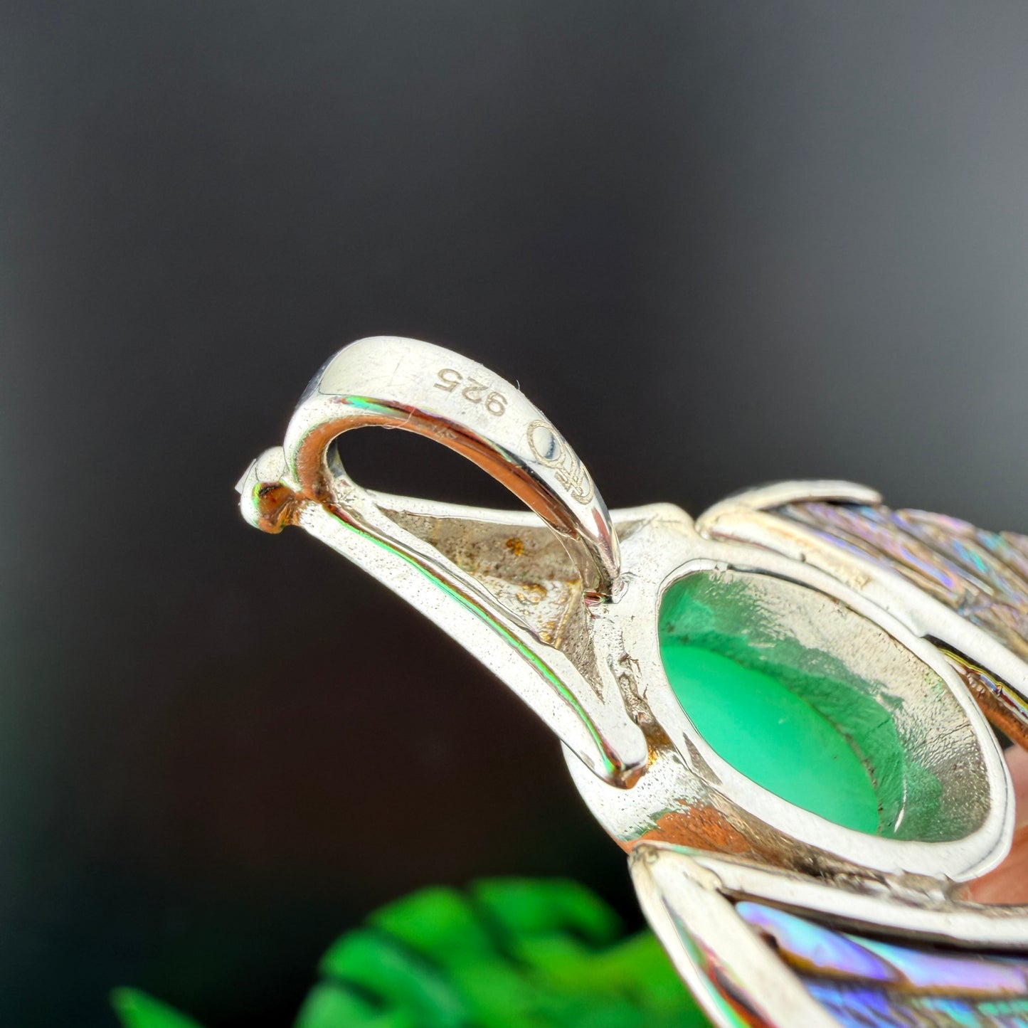 Gotland Mother of Pearl Wing Pendant in 925 Sterling Silver and Gold