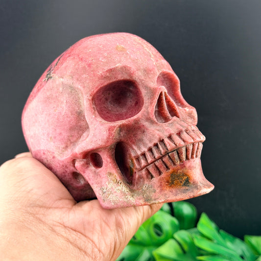 Pink Rhodonite Skull