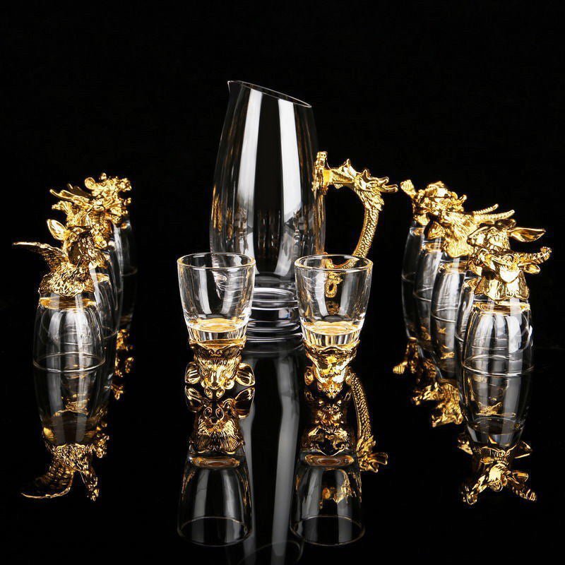 13 Piece Chinese Zodiac Shot Glass and Carafe Set - Sage & Magic