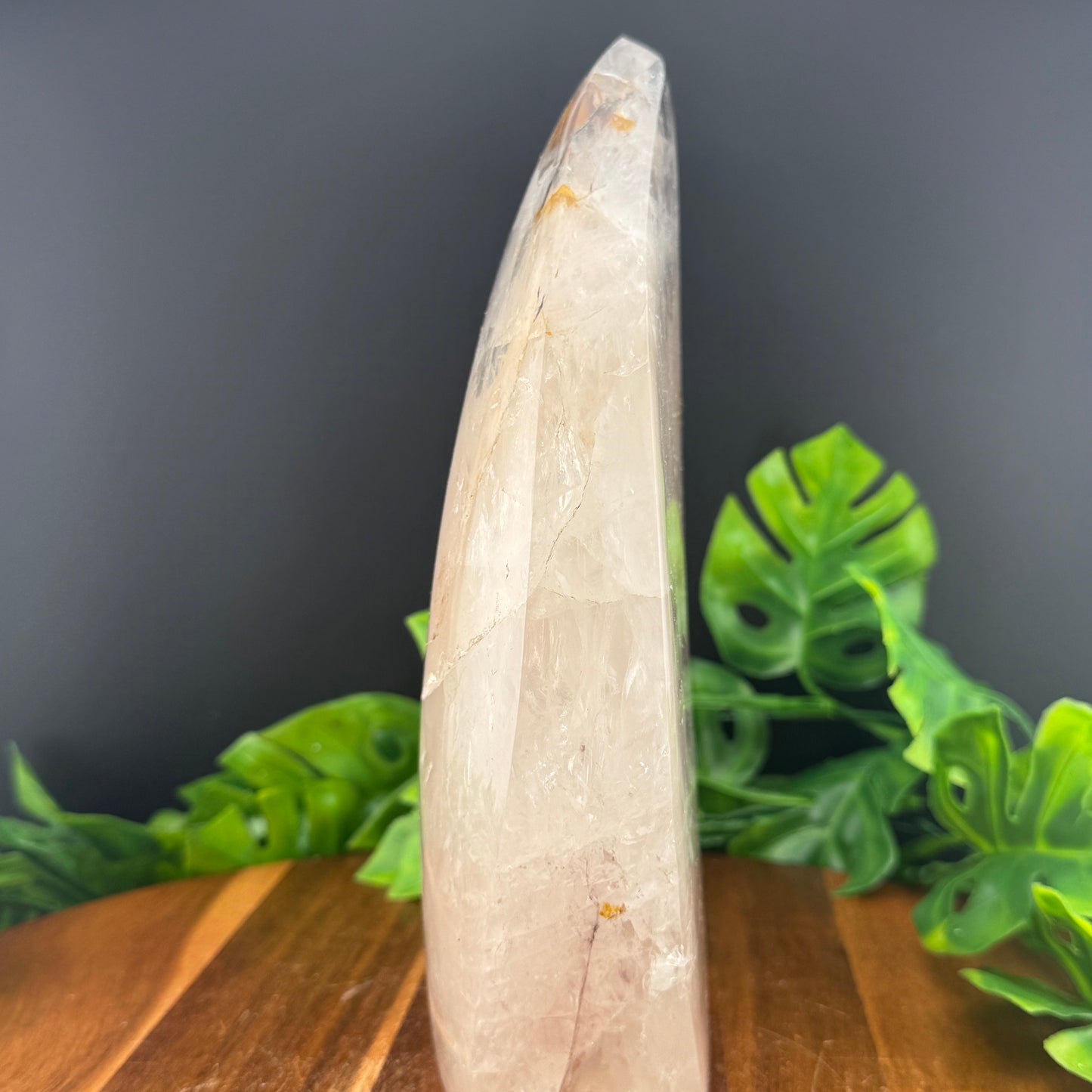 XL Brazilian Clear Quartz Flame with Dendrite