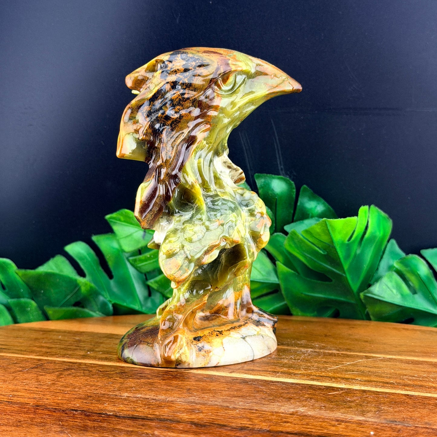 Mixed Jade Eagle Carving