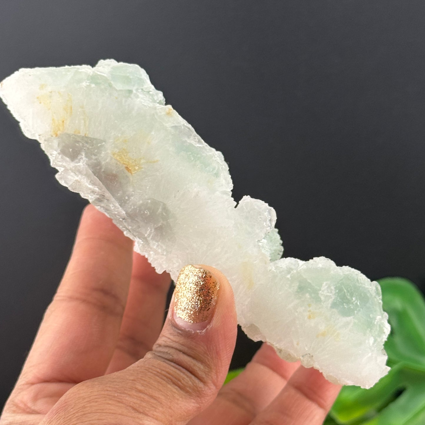 Green Sugar Fluorite on Druzy Quartz